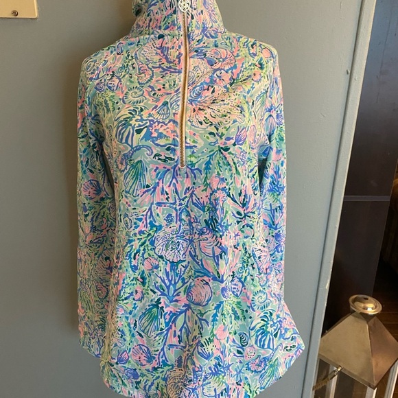 Lily Pulitzer 1/2 zip Popover Beach Skipper Shells Starfish Pullover - Picture 7 of 12